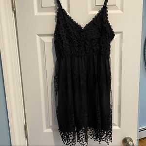 Black lace babydoll tank top